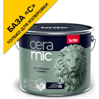 Краска BRITE CERAMIC для гостиных и спален база С (для колеровки), ведро 9 л О04588