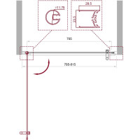 Душевая дверь BelBagno UNO-B-1-80-C-Cr