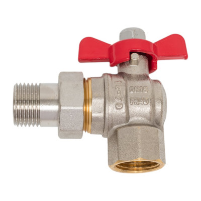 Шаровой кран со сгоном MVI американка, угловой ДУ 15, 1/2" BV.522.04