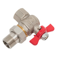 Шаровой кран со сгоном MVI американка, угловой ДУ 15, 1/2" BV.522.04