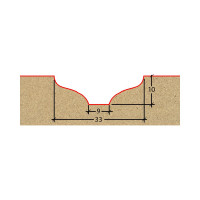 Фреза профильная для фасадов (33.6x10x55 мм; S=12 мм) Greencut BX11120
