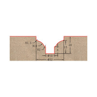 Фреза профильная для фасадов (32x20x75 мм; S=12 мм) Greencut BX11096
