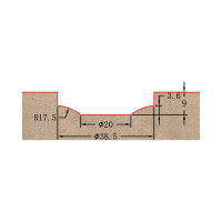 Фреза профильная для фасадов (38.5x9x54 мм; S=12 мм) Greencut BX11068