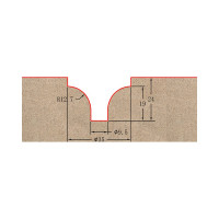 Фреза профильная для фасадов (35x21x76 мм; S=12 мм) Greencut BX11260