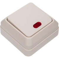 Выключатель Intro Quadro с подсветкой, 10А-250В, IP20, открытая установка, слоновая кость, Б0053743