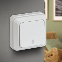 Переключатель Intro Quadro 2-103-01 10А-250В, IP20, открытая установка, белый, Б0053749