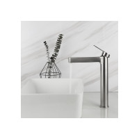 Смеситель для умывальника Gappo 35к G1099-32 высокий, нержавеющая сталь, литой, п/гайку, сатин 549475