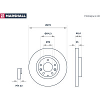 Тормозной диск передний Mazda 6 II GH 07- MARSHALL M2000480