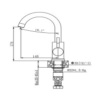 Смеситель для кухни Haiba мойки поворотный с высоким изливом, нерж сталь HB72304-3 547824