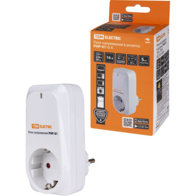 Реле напряжения в розетку TDM ELECTRIC РНР-01, 16А SQ1513-0001