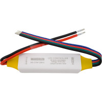 Контроллер MAKSILED RGB 5-24В, 90/180/360Вт, 3 канала х 5А, IP68, пульт, 85x21x8мм ML-CTW-208-S