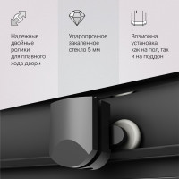 Душевое ограждение AM.PM Gem Twin Slide 120x80, профиль черный мат., стекло W90G-404-120280-BT