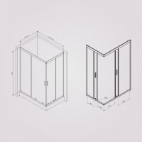 Душевое ограждение AM.PM Gem Twin Slide 120x80, профиль черный мат., стекло W90G-404-120280-BT