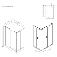 Душевое ограждение AM.PM Gem Twin Slide 120x80, профиль черный мат., стекло W90G-404-120280-BT