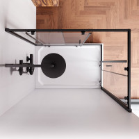 Душевое ограждение AM.PM Gem Twin Slide 120x80, профиль черный мат., стекло W90G-404-120280-BT