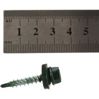 Кровельный саморез Качественный крепеж зеленый мох 4,8х29 200 шт 1000233 КЧ