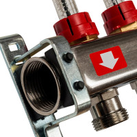 Коллектор из нержавеющей стали с расходомерами, с клапаном вып. воздуха и сливом 12 вых. STOUT SMS-0927-000012