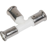 Переходный уменьшенный с двух сторон тройник Henco ПВДФ пресс белый, 20x20x16 HE 11PKW-202016