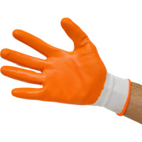 Водоотталкивающие перчатки MASTER COLOR с обливкой из нитрила, белые 30-4010