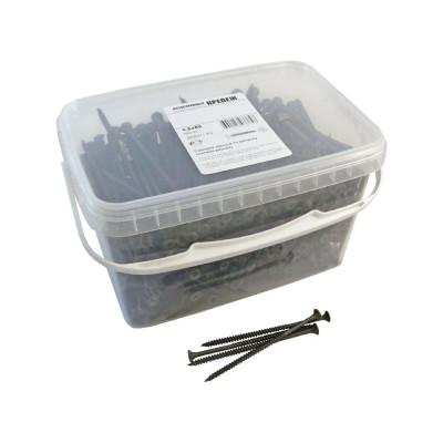 Саморез Качественный КРЕПЕЖ 4,8х 89 потай, частая резьба, оксид 550 штук 2000411 КЧ