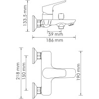 Смеситель для ванны с коротким изливом WasserKRAFT Lippe 4501