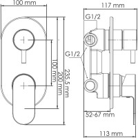 Смеситель для ванны и душа WasserKRAFT Dinkel 5871