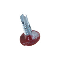 Прессшайба Качественный КРЕПЕЖ 4.2х16 мм, красно-коричневый RAL 3011, сверло, 250 шт 0300241 КЧ