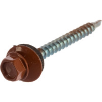 Кровельный саморез Качественный КРЕПЕЖ коричневая медь RAL 8004, 4.8х51 мм, 200 шт 1000245 КЧ