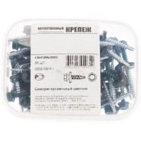 Кровельный саморез Качественный КРЕПЕЖ зеленый мох RAL 6005, 4.8х51 мм, 55 шт 0300109 КЧ