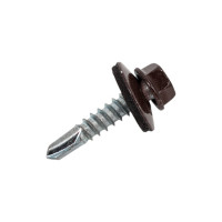 Кровельный саморез Качественный КРЕПЕЖ коричневый RAL 8017, 5.5х25 мм, 200 шт 1000257 КЧ