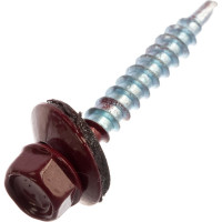 Кровельный саморез Качественный КРЕПЕЖ красное вино RAL 3005, 4.8х35 мм, 200 шт 1000641 КЧ