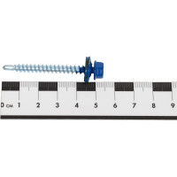 Кровельный саморез Качественный КРЕПЕЖ синий RAL 5005, 4.8х51 мм, 35 шт 0200155 КЧ