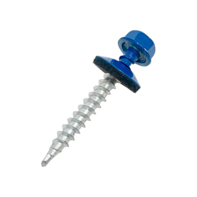 Кровельный саморез Качественный КРЕПЕЖ синий RAL 5005, 4.8х38 мм, 50 шт 0200153 КЧ