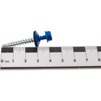 Кровельный саморез Качественный КРЕПЕЖ синий RAL 5005, 4.8х38 мм, 50 шт 0200153 КЧ