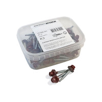 Кровельный саморез Качественный КРЕПЕЖ красное вино RAL 3005, 4.8х35 мм, 80 шт 0300129 КЧ