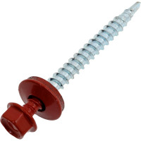 Кровельный саморез Качественный КРЕПЕЖ красно-коричневый RAL 3011, 4.8х51 мм, 200 шт 1000651 КЧ