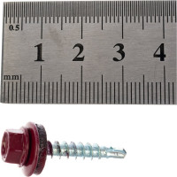 Кровельный саморез Качественный КРЕПЕЖ красное вино RAL 3005, 4.8х29 мм, 200 шт 1000639 КЧ