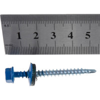 Кровельный саморез Качественный КРЕПЕЖ синий RAL 5005, 4.8х51 мм, 55 шт 0300155 КЧ