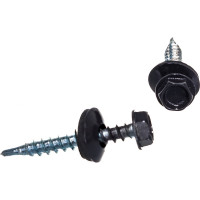 Кровельный саморез Качественный КРЕПЕЖ серый графит RAL 7024, 4.8х35 мм, 200 шт 1000699 КЧ