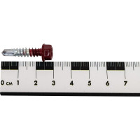 Кровельный саморез Качественный КРЕПЕЖ красное вино RAL 3005, 5.5х25 мм, 250 шт 1000137 КЧ