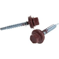 Кровельный саморез крепежная техника красная окись RAL 3009, 4.8х35 мм, 250 шт 420298 БК