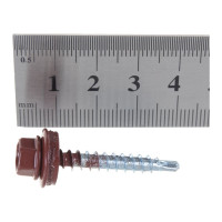 Кровельный саморез крепежная техника красная окись RAL 3009, 4.8х35 мм, 250 шт 420298 БК