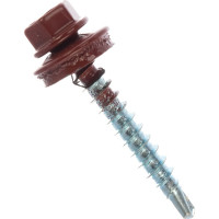 Кровельный саморез крепежная техника красная окись RAL 3009, 4.8х35 мм, 250 шт 420298 БК