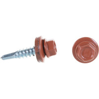 Кровельный саморез крепежная техника коричневая медь RAL 8004, 5.5х25 мм, 250 шт 420282 БК