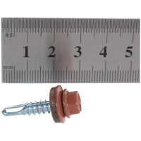 Кровельный саморез крепежная техника коричневая медь RAL 8004, 5.5х25 мм, 250 шт 420282 БК