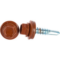 Кровельный саморез крепежная техника коричневая медь RAL 8004, 5.5х25 мм, 250 шт 420282 БК