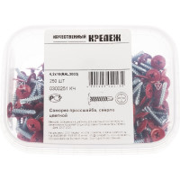 Прессшайба Качественный КРЕПЕЖ 4.2х19 мм, красный рубин RAL 3003, сверло, 250 шт 0300251 КЧ