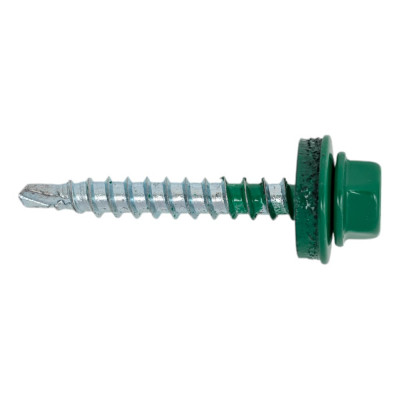 Кровельный саморез Качественный КРЕПЕЖ зеленая мята RAL 6029, 4.8х35 мм, 200 шт 1000205 КЧ