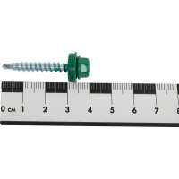 Кровельный саморез Качественный КРЕПЕЖ зеленая мята RAL 6029, 4.8х35 мм, 200 шт 1000205 КЧ