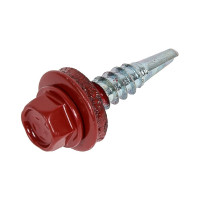 Кровельный саморез Качественный КРЕПЕЖ красно-коричневый RAL 3011, 5.5х25 мм, 200 шт 1000655 КЧ